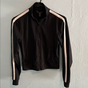 Athleta Finish Line Jacket XXS Black with White Stripes